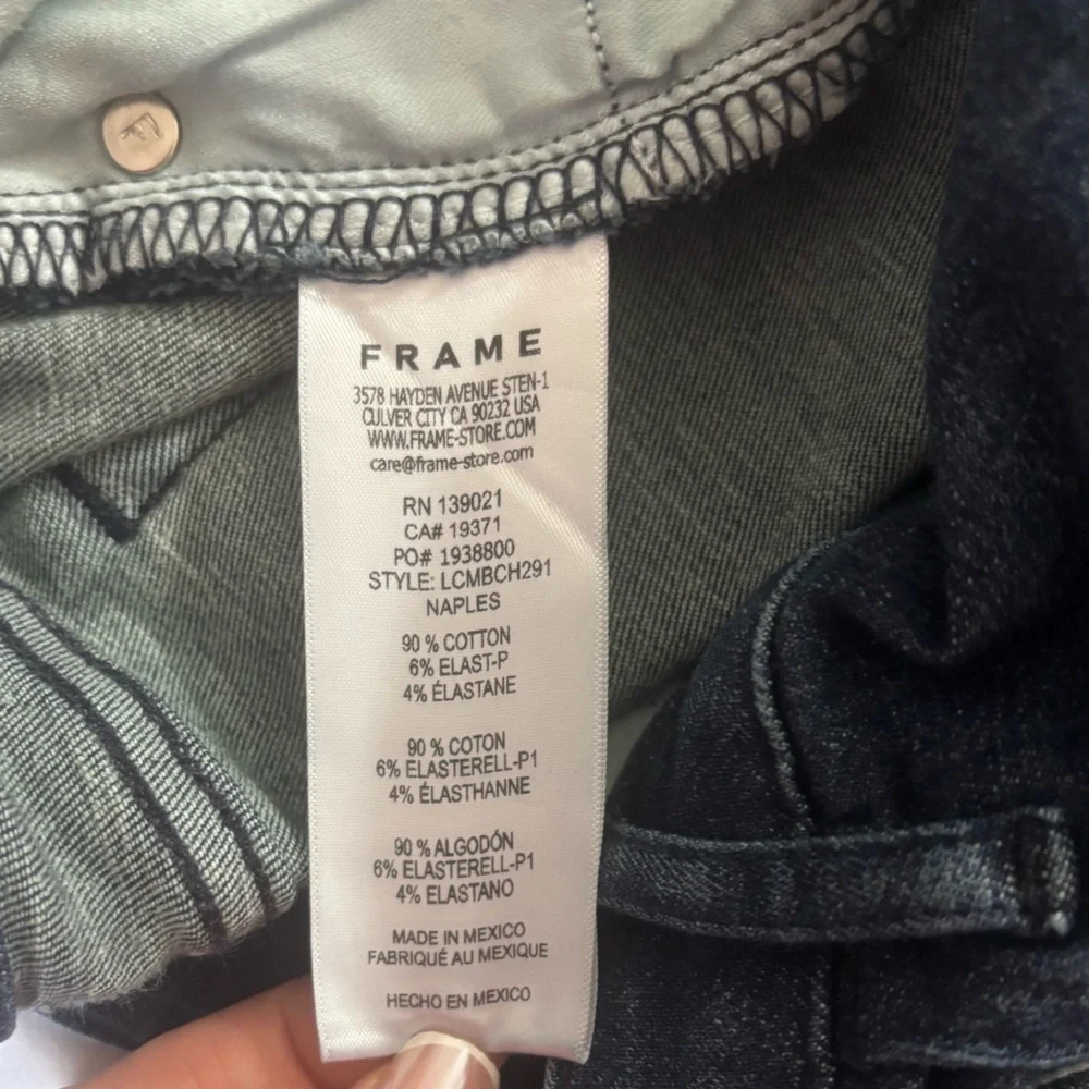 FRAME Le Crop Mini Boot Raw Hem Jeans Size 29/ 26.5” Inseam - Picture 9 of 16